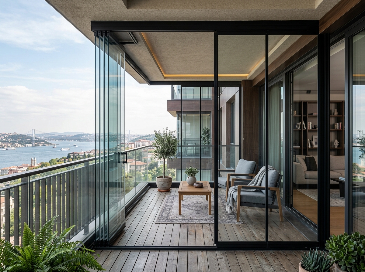 Isıcamlı Katlanır Cam Balkon Sistemi (Özel Ölçü)